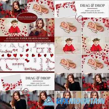 Falling Paper Hearts photo overlays 5791182