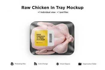 Tray With Raw Chicken Mockup 6084692