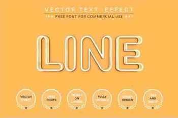 Yellow outline - editable text effect, font style