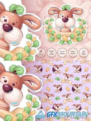Cartoon character adorable puppy 6115441