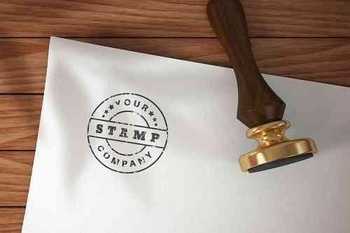 Stamp on paper - mockup template - 6120076