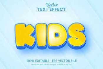 Kids text, Cartoon Style Editable Text Effect