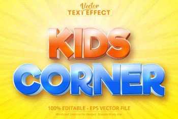 Kids Corner text, Cartoon Style Editable Text Effect
