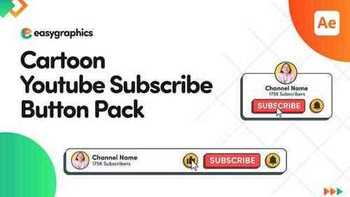 Cartoon Youtube Subscribe Button Pack 32065779