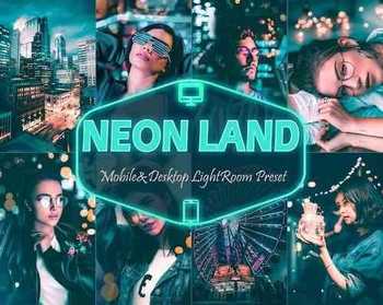 16 Neon Land Mobile & Desktop Lightroom Presets