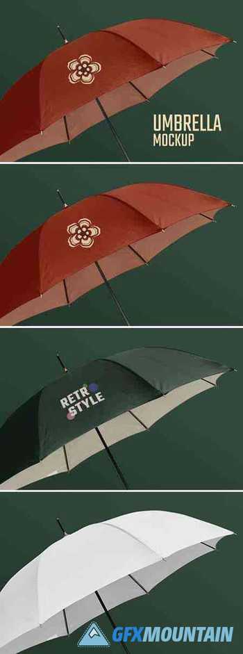 Umbrella mockup psd in red