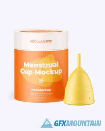 Matte Menstrual Cup with Tube Mockup