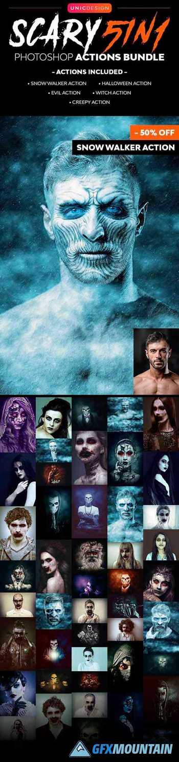 Scary Photoshop Actions - 5in1 Bundle