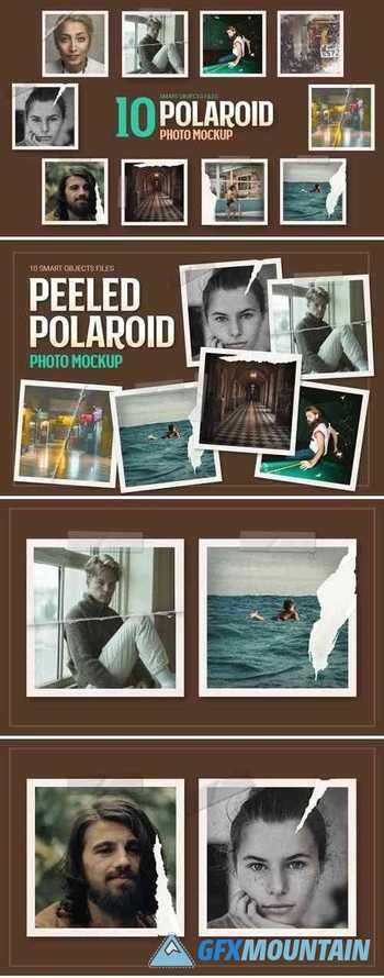 Peeled Polaroid Photo Frame Mockup
