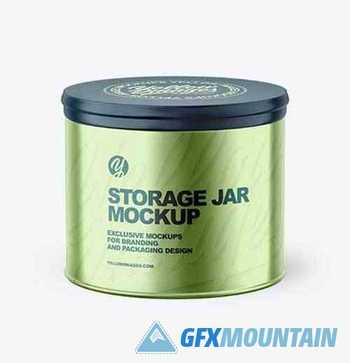 Metalliс Storage Jar Mockup