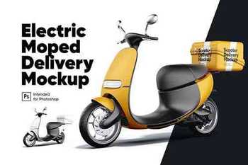 Electric Moped Delivery Mockup