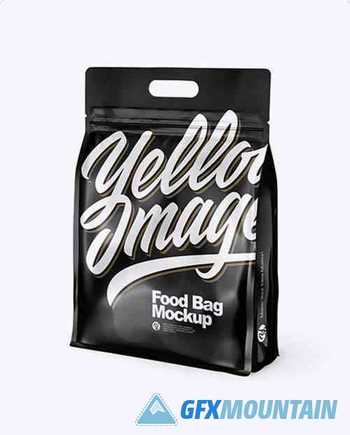 Glossy Stand-up Food Bag Mockup