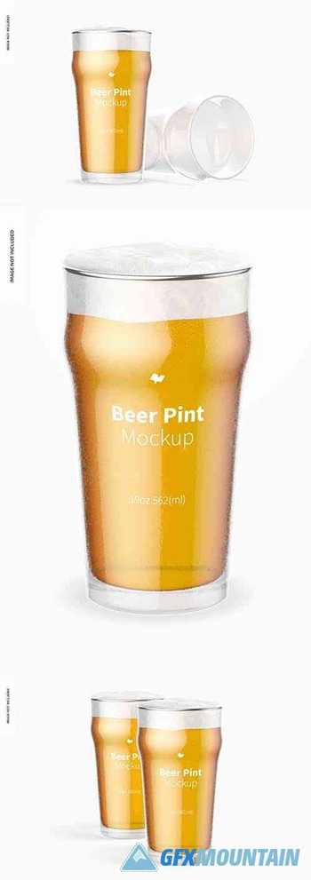 19 oz beer nonic pints glass mockup