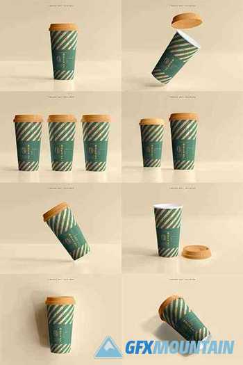 Small size biodegradable paper cup mockup