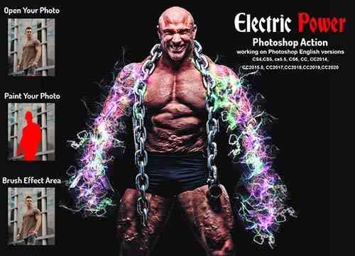 Electric Power Photoshop Action 5960125