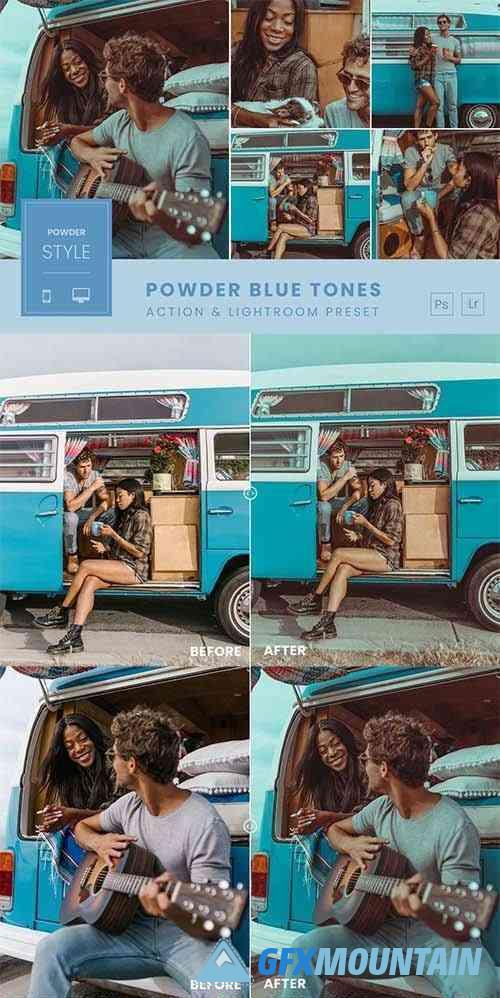 Powder Blue Tones Action & Lightroom Preset