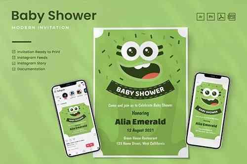 Baby Shower Invitation - Print & Social Media 