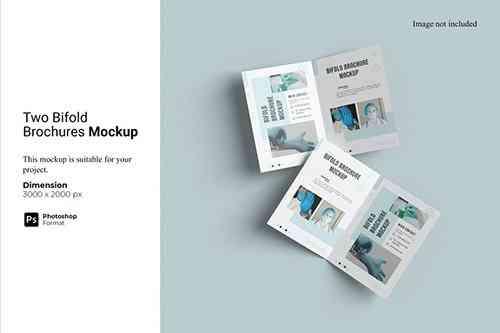 Two Bifold Brochures Mockup