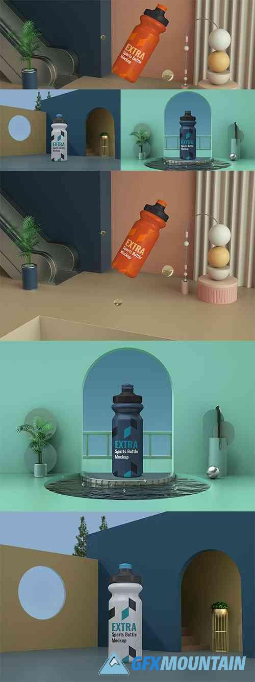 Realistic Sport Bottle Scene