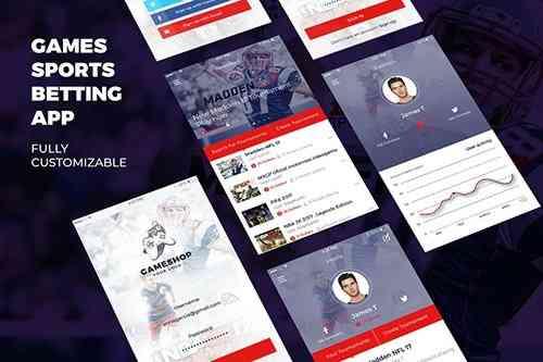 Sports, Bet and Game Mobile App UI Kit Template