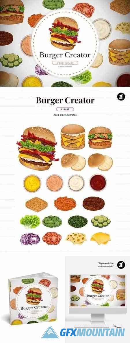 Burger menu creator - handdrawn elements