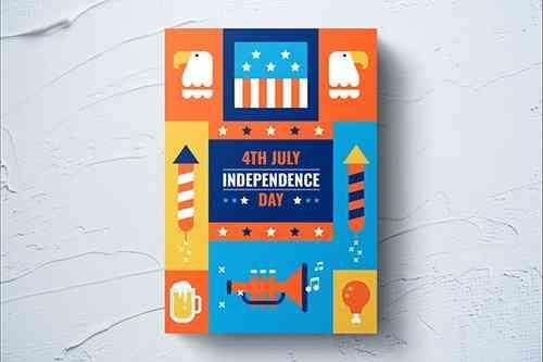 American independence day flyer template
