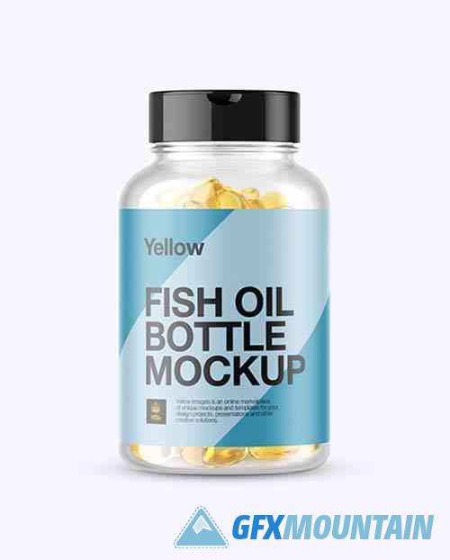 Clear Fish Oil Bottle Mockup