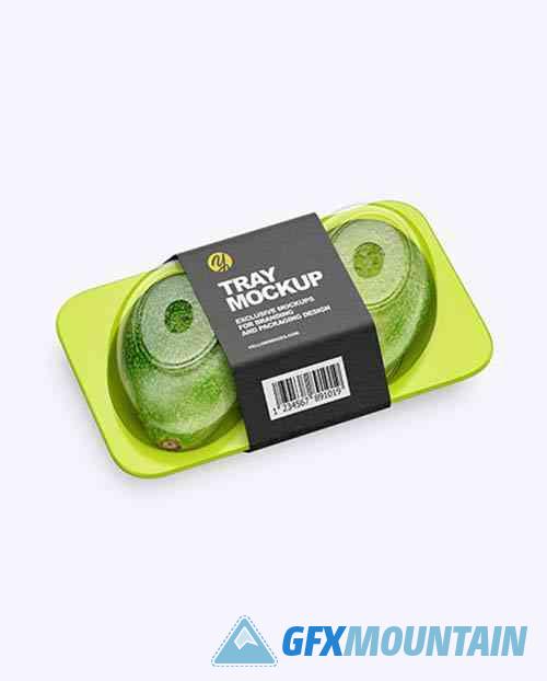 Plastic Tray with Avocado Mockup