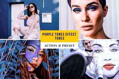 Purple Tones Effect Tones Action & Lightroom Preset