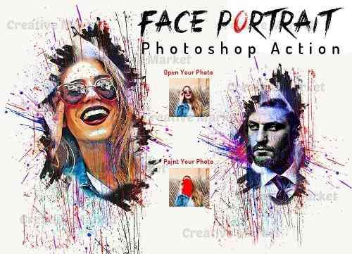 Face Portrait Photoshop Action - 6495555