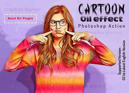 Cartoon Oil Effect PS Action - 6490144