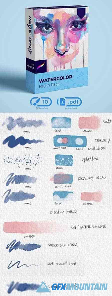 Realistic Watercolor Painting Brush Pack for Procreate
