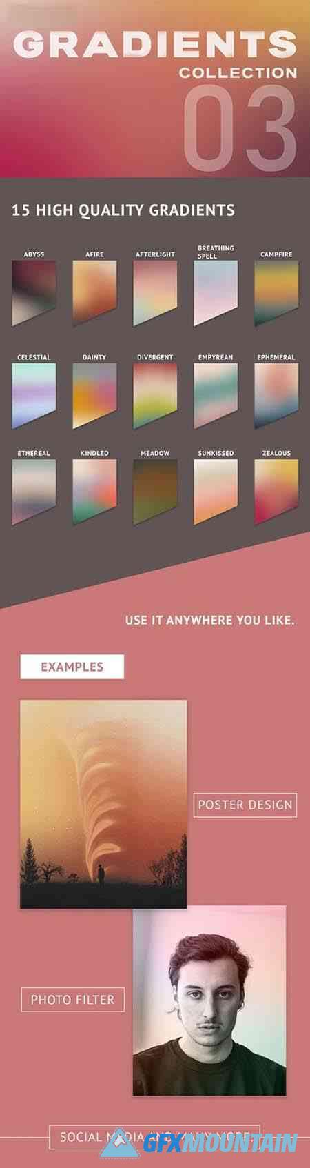 15 High Quality Stylish Gradients Pack 3