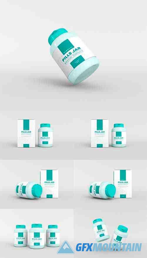 Cosmetic pump bottle with box mockup