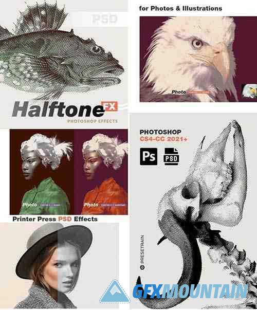 Halftone FX - PSD Engraving Printer Press Effects 34662480