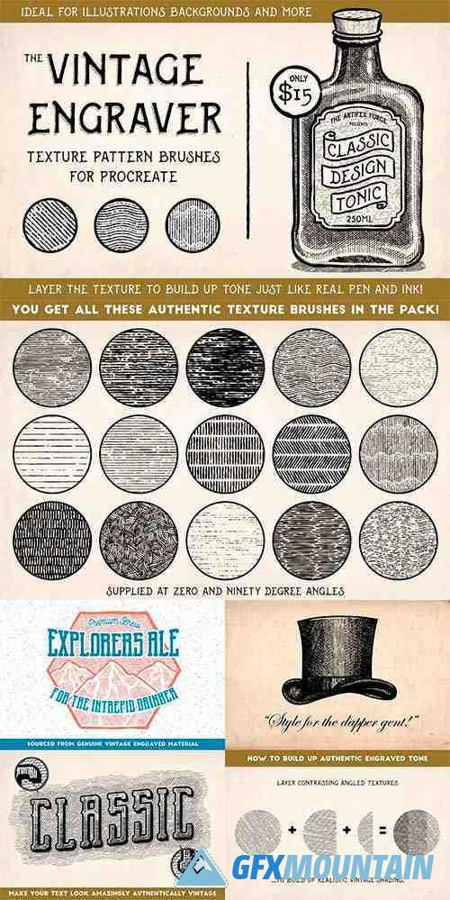 Vintage Engraver - Procreate Brushes - 4624883