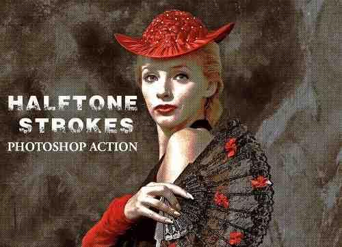 Halftone Strokes Photoshop Action