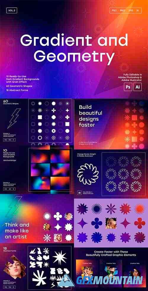 Gradient and Geometry Backgrounds Vol.2