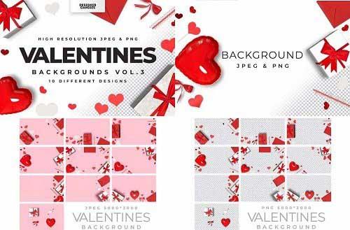 Valentine's Day 3D Backgrounds Vol.3