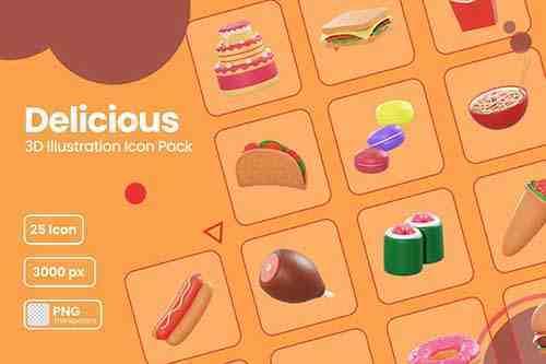 Delicious - 3d Illustration Icon Pack 