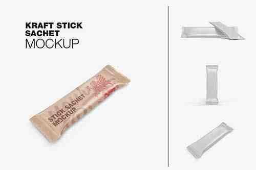 Kraft Stick Sachet Mockup