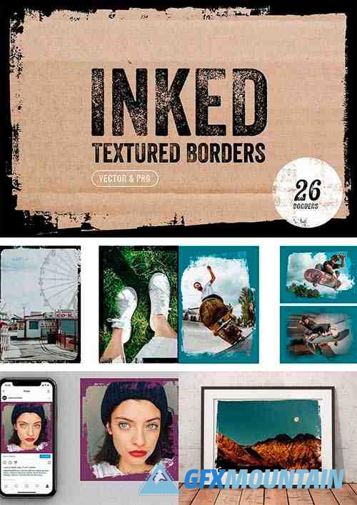 Inked - 26 Textured Borders
