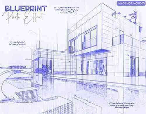 Blueprint Photo Effect - 35143730