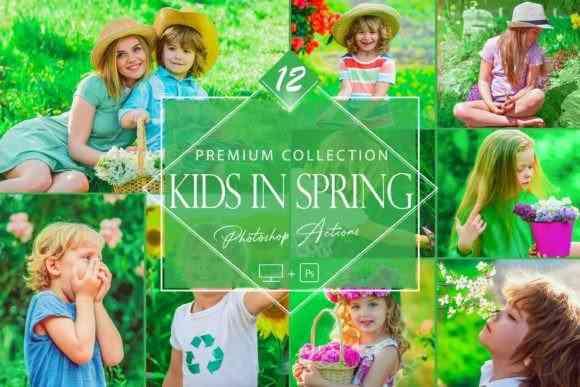 12 Kids in Spring Photoshop Actions