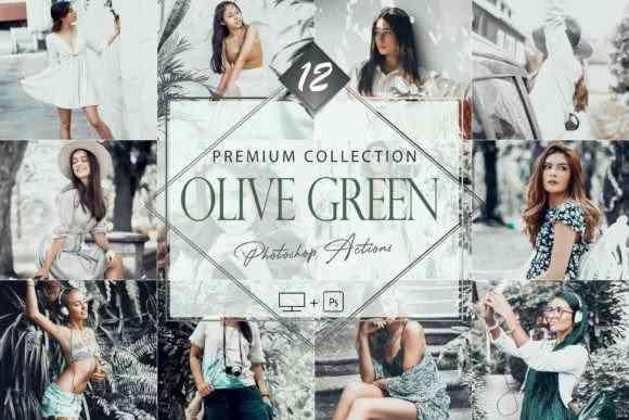 12 Photoshop Actions, Olive Green Ps