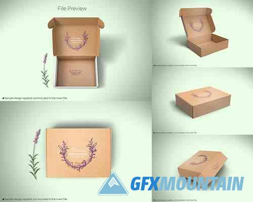 Kraft Paper Mailing Box Mockup - 7412603