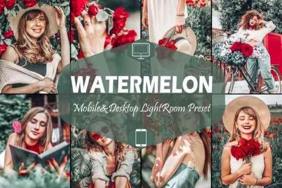 10 Watermelon Mobile & Desktop Lightroom Presets, Crispy