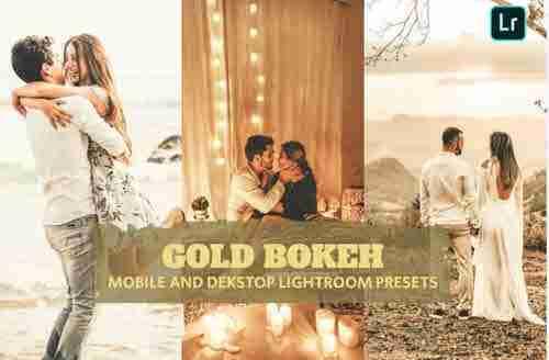 Gold Bokeh Lightroom Presets Dekstop and Mobile