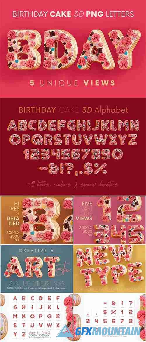 Birthday Cake - 3D Lettering - 7533911