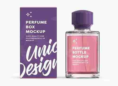 Perfume Bottle & Box Mockup